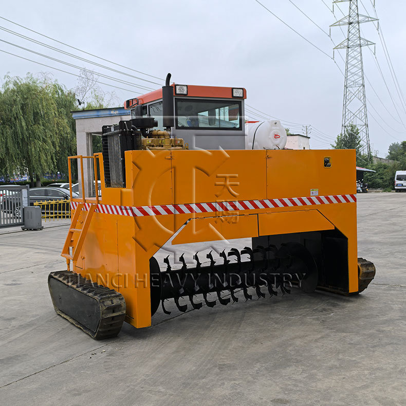 विनिर्माण संयंत्र क्रॉलर प्रकार कार्बनिक खाद किण्वन उपकरण खाद टर्नर